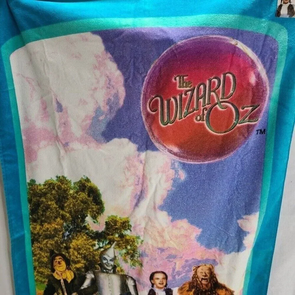 Vintage 90s Wizard of Oz Yellow Brick Road Beach Towel Dorothy Toto New